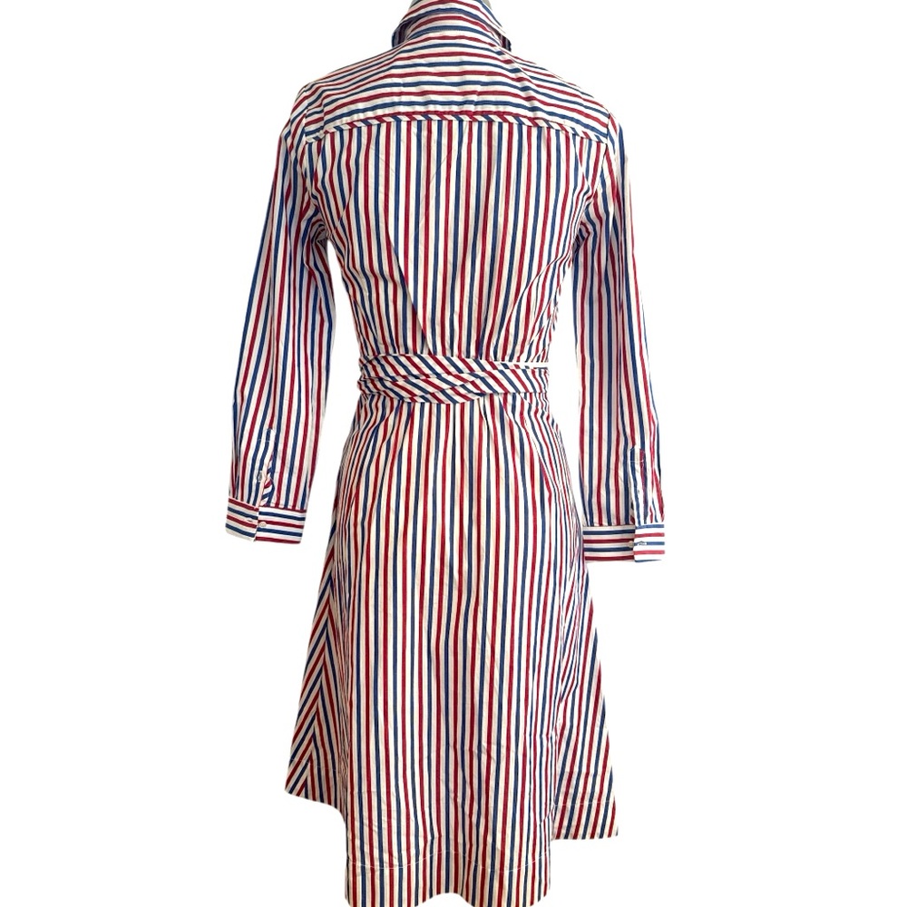 J. Crew NWT Shirt Dress Red White Blue Cotton Stripe Dress 0 - Picture 2 of 8